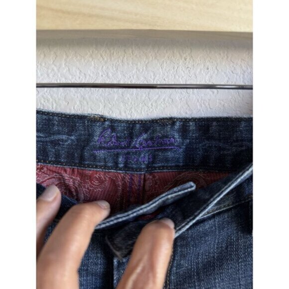 Robert Graham Classic Yates Jeans Men's Light Whiskering Distress Size 38x36 - Picture 7 of 15